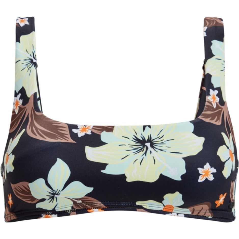 2025 Roxy Mujer PT Top De Bikini Beach Classics ERJX305538 - Anthracite Hibiscus Heat Swim